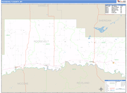 Roosevelt County, MT Zip Code Wall Map