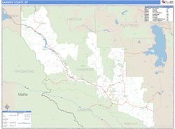 Sanders County, MT Zip Code Wall Map