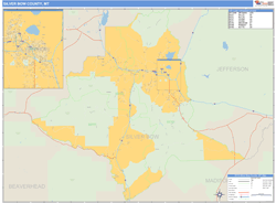 Silver Bow County, MT Zip Code Wall Map