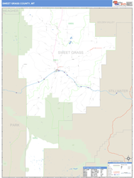 Sweet Grass County, MT Zip Code Wall Map