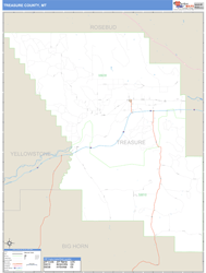 Treasure County, MT Zip Code Wall Map