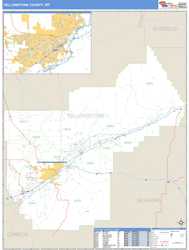 Yellowstone County, MT Wall Map