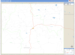 Arthur County, NE Zip Code Wall Map