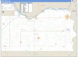 Cass County, NE Zip Code Wall Map