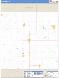 Clay County, NE Zip Code Wall Map