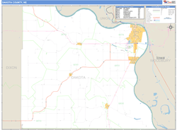 Dakota County, NE Zip Code Wall Map