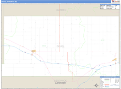 Deuel County, NE Zip Code Wall Map