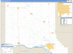 Dodge County, NE Zip Code Wall Map