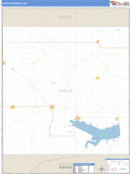 Harlan County, NE Zip Code Wall Map