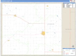 Johnson County, NE Zip Code Wall Map