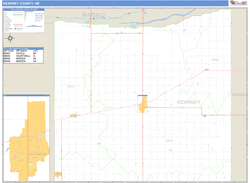 Kearney County, NE Zip Code Wall Map