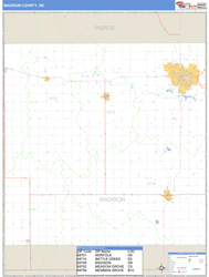 Madison County, NE Zip Code Wall Map