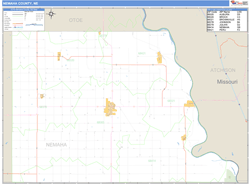 Nemaha County, NE Zip Code Wall Map