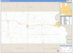 Otoe County, NE Zip Code Wall Map