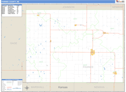 Pawnee County, NE Zip Code Wall Map