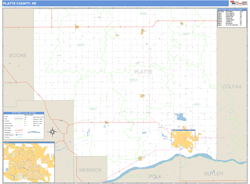 Platte County, NE Zip Code Wall Map