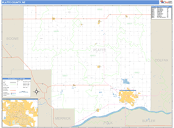 Platte County, NE Wall Map