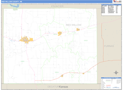 Red Willow County, NE Zip Code Wall Map