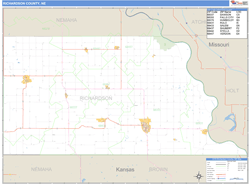 Richardson County, NE Zip Code Wall Map