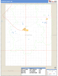 Stanton County, NE Zip Code Wall Map