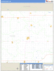 Thayer County, NE Zip Code Wall Map