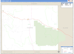 Thomas County, NE Zip Code Wall Map