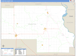 Thurston County, NE Zip Code Wall Map