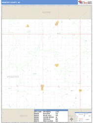 Webster County, NE Zip Code Wall Map