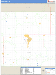 York County, NE Zip Code Wall Map