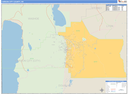 Carson City County, NV Zip Code Wall Map