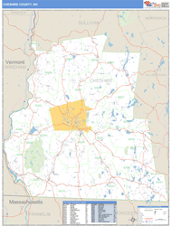 Cheshire County, NH Zip Code Wall Map