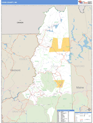 Coos County, NH Zip Code Wall Map