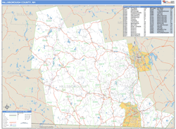 Hillsborough County, NH Zip Code Wall Map