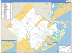 Atlantic County, NJ Wall Map