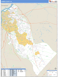 Camden County, NJ Zip Code Wall Map