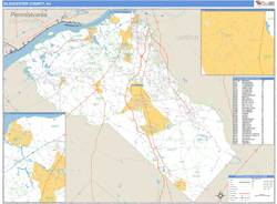 Gloucester County, NJ Zip Code Wall Map