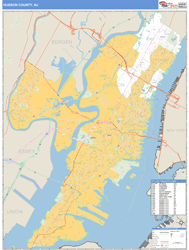 Hudson County, NJ Wall Map