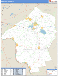 Hunterdon County, NJ Zip Code Wall Map