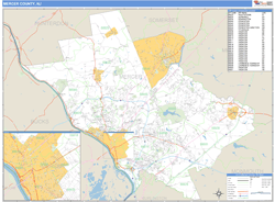 Mercer County, NJ Zip Code Wall Map