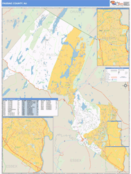 Passaic County, NJ Zip Code Wall Map