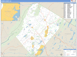 Sussex County, NJ Zip Code Wall Map