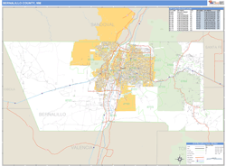 Bernalillo County, NM Zip Code Wall Map