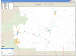 Colfax County, NM Zip Code Wall Map