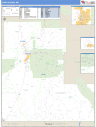 Otero County, NM Zip Code Wall Map