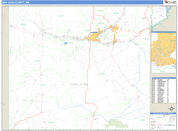 San Juan County, NM Zip Code Wall Map