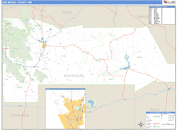 San Miguel County, NM Zip Code Wall Map