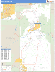 Santa Fe County, NM Zip Code Wall Map