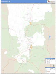 Taos County, NM Zip Code Wall Map