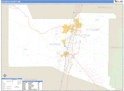 Valencia County, NM Zip Code Wall Map