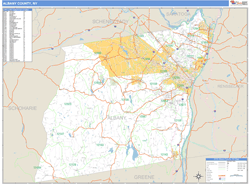 Albany County, NY Zip Code Wall Map